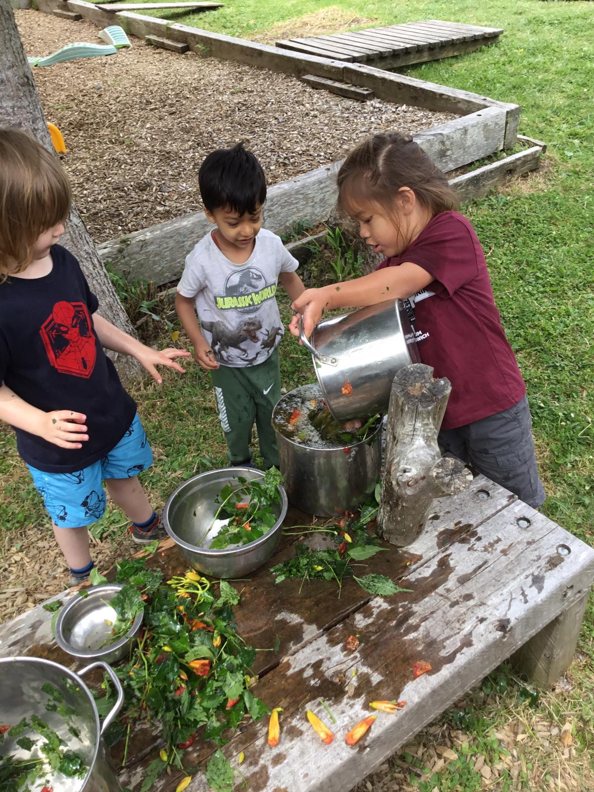 Outdoor and indoor learning moments at Little Village